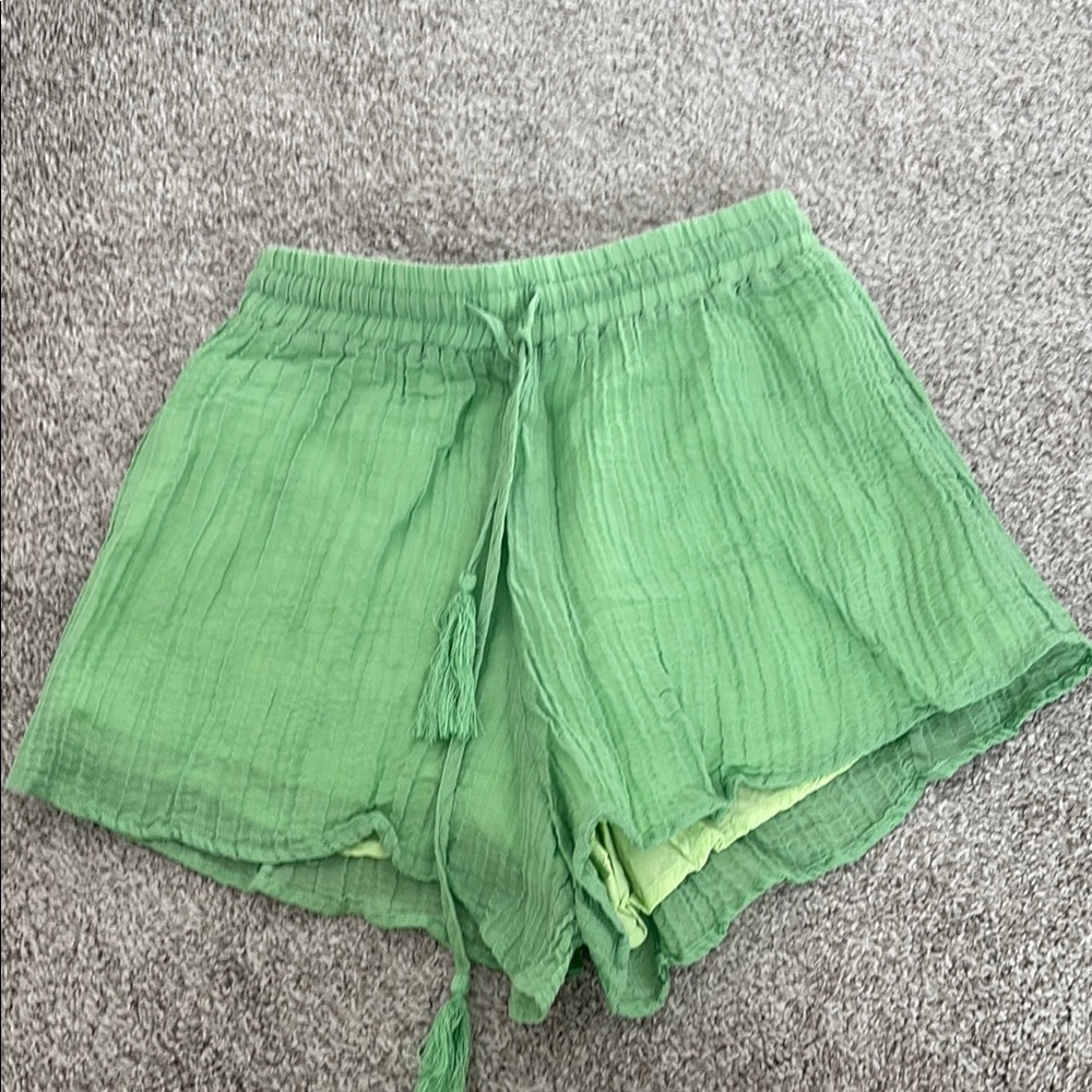 Monday Swimwear Pistachio Linen Shorts